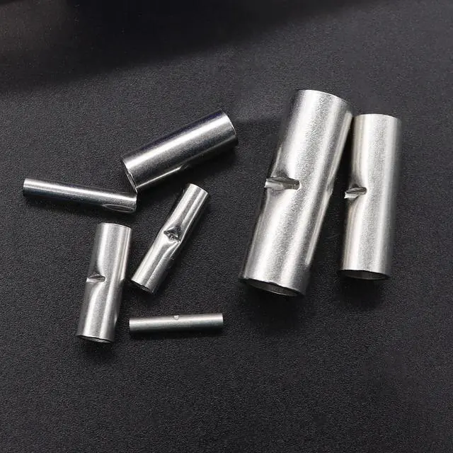 Alt view image 7 of 7 - 284PCS Non Insulated Butt Connectors Kit 26-6 Gauge Tinned Red Copper Butt Connector Uninsulated Butt Connector Wire Crimp Connectors for Electrical Appliances Cars Boats etc