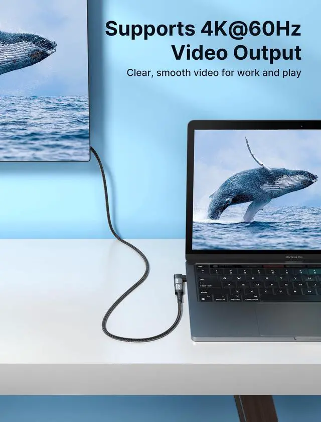 Alt view image 5 of 7 - 90 Degree USB C Male to Female Adapter 2-Pack, 100W 40Gbps