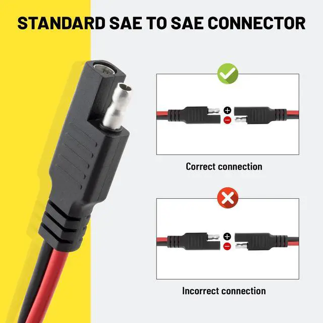 Alt view image 4 of 7 - 5PCS SAE Connector 12AWG 1 Feet SAE Extension Cable for Solar Panel Motorcycles Cars Charger Trolling Motor 2 Pin Single Plug Quick Connector Disconnect Connector