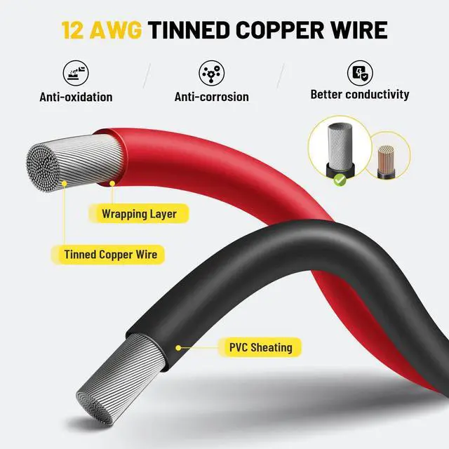 Alt view image 6 of 7 - 5PCS SAE Connector 12AWG 1 Feet SAE Extension Cable for Solar Panel Motorcycles Cars Charger Trolling Motor 2 Pin Single Plug Quick Connector Disconnect Connector