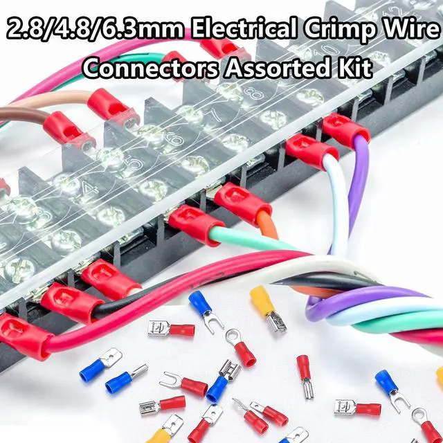 Alt view image 4 of 6 - Insulated Wire Crimp Connectors Assortment Kit with Ring, Spade, Butt, Quick Disconnect, Crimp Automotive Cable Terminals TN-T01