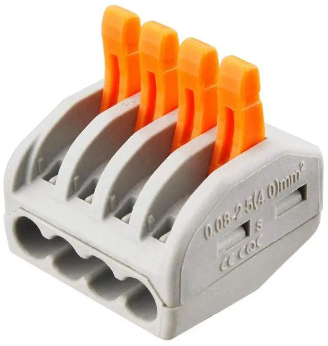Alt view image 5 of 7 - 50 PCS Lever Wire Electrical Connectors Nuts Assortment Kit with 28-12 AWG, Multiple Stud2/3/5 Conductor Combination Compact, Electrical Insulated Terminals, Quick Disconnect Splicing