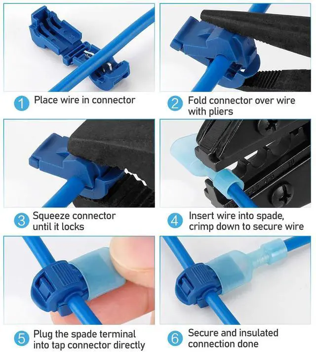 Alt view image 3 of 7 - 120Pcs T Tap Wire Connectors, T Wire Quick Splice Connector, T Connectors for Wiring with Storage Case (120Pcs)