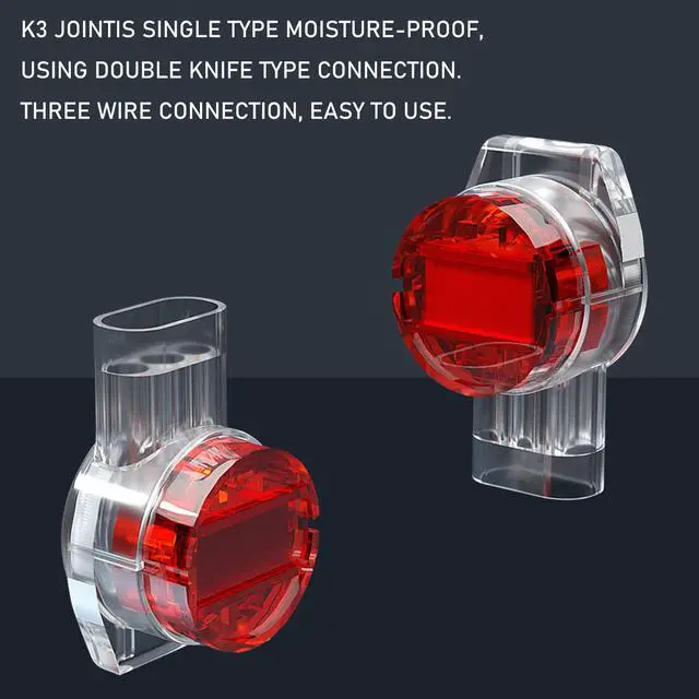 Alt view image 2 of 6 - IDC Connector 100PCS Red Clear Data Phone Wire Butt Splice 3 Ports Connectors