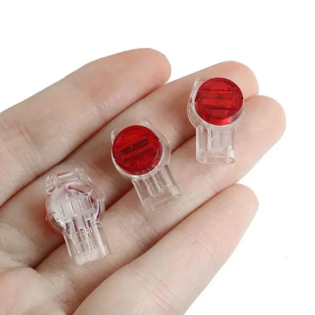 Alt view image 6 of 6 - IDC Connector 100PCS Red Clear Data Phone Wire Butt Splice 3 Ports Connectors