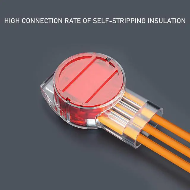 Alt view image 3 of 6 - IDC Connector 100PCS Red Clear Data Phone Wire Butt Splice 3 Ports Connectors