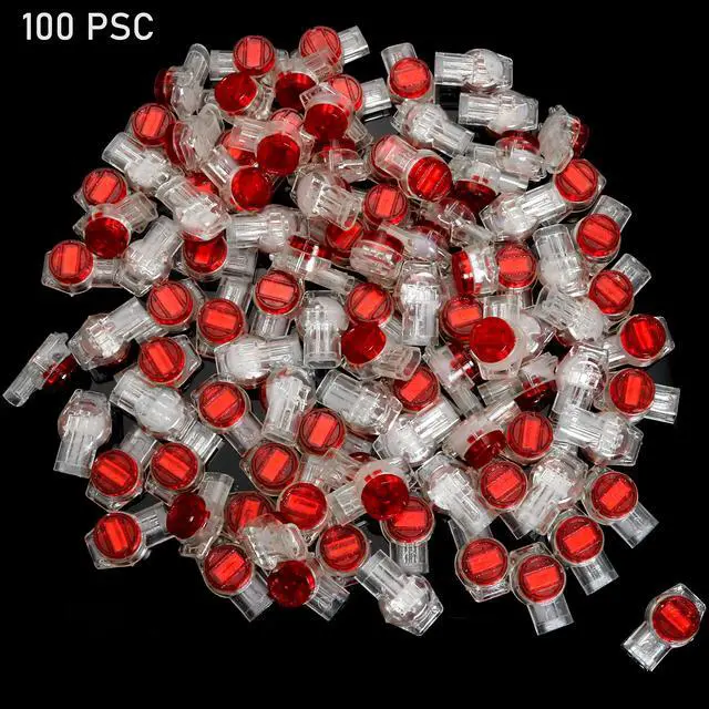 Alt view image 5 of 6 - IDC Connector 100PCS Red Clear Data Phone Wire Butt Splice 3 Ports Connectors