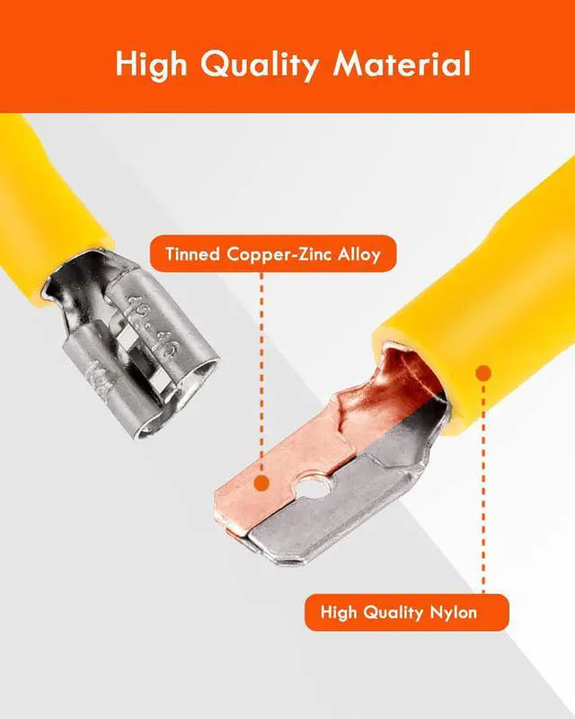 Alt view image 3 of 7 - 300PCS Wire Connectors Kit, Male and Female Spade Connectors, 17 Types Electrical Connector Kit 0.5-6.0mm², Insulated Terminal Connector, Includes Spade Ring Fork Wire Terminal