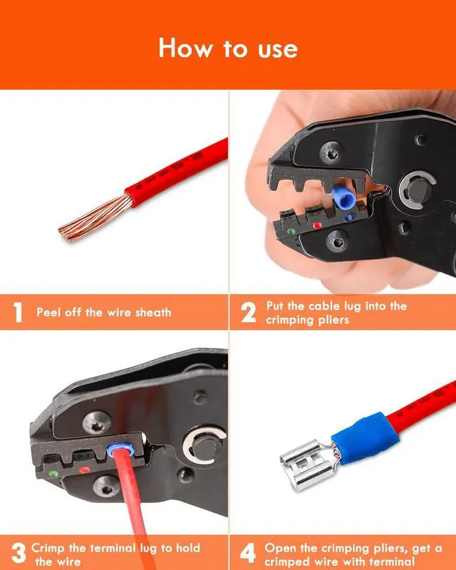 Alt view image 5 of 7 - 300PCS Wire Connectors Kit, Male and Female Spade Connectors, 17 Types Electrical Connector Kit 0.5-6.0mm², Insulated Terminal Connector, Includes Spade Ring Fork Wire Terminal