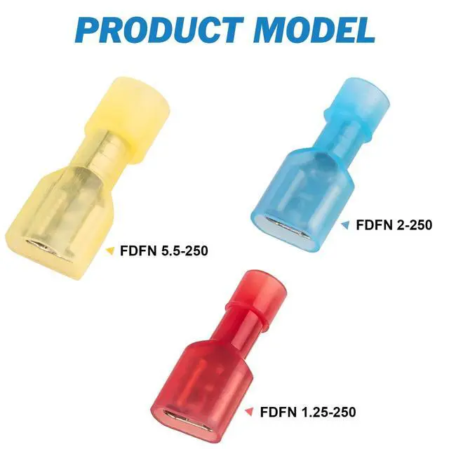 Alt view image 6 of 7 - 90PCS Female Spade Connector Kit, Nylon Spade Wire Terminal Connectors for 12-10, 16-14, 22-16 AWG Wire, Quick Disconnect Fully Insulated Crimp Terminals for Auto, Speaker and Stereo Wiring