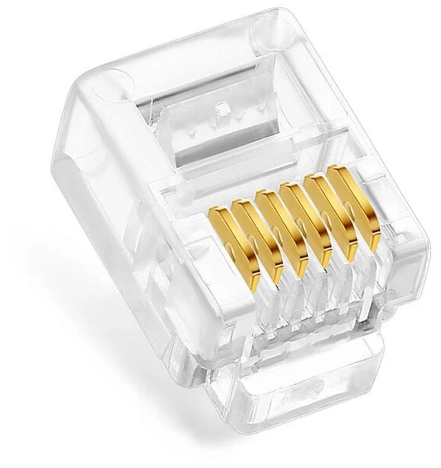 Alt view image 2 of 4 - 20Pack Telephone Modular Plug RJ11/RJ12 6P6C Connector for Phone Line Cord (Compatible with Both Solid and Stranded Wire)