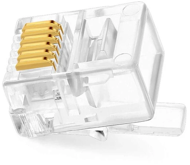 Alt view image 3 of 4 - 20Pack Telephone Modular Plug RJ11/RJ12 6P6C Connector for Phone Line Cord (Compatible with Both Solid and Stranded Wire)
