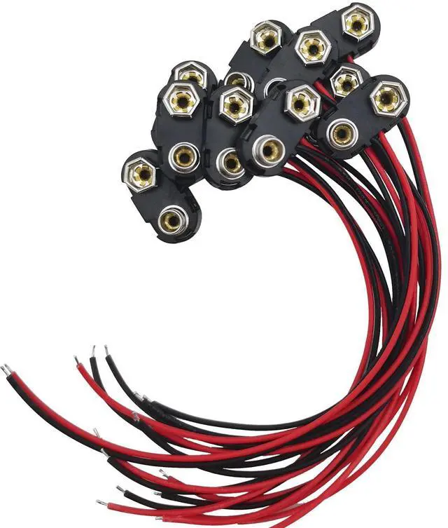 Alt view image 2 of 7 - 10PCS T-Type 9V Buckle Battery Connector, Hard Plastic Shell for Student Experiments & Other Battery Equipment