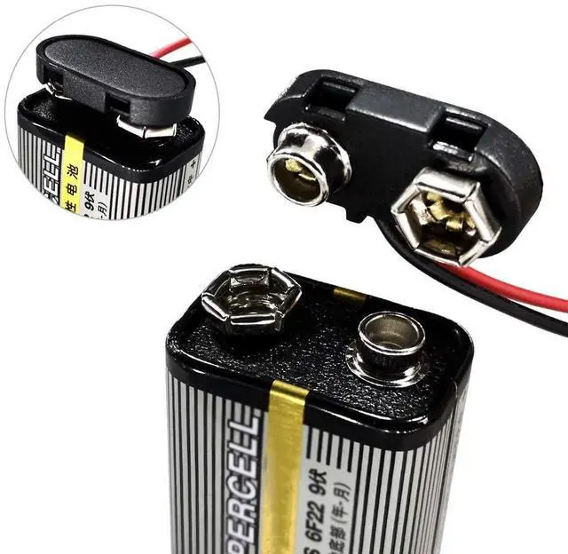 Alt view image 7 of 7 - 10PCS T-Type 9V Buckle Battery Connector, Hard Plastic Shell for Student Experiments & Other Battery Equipment