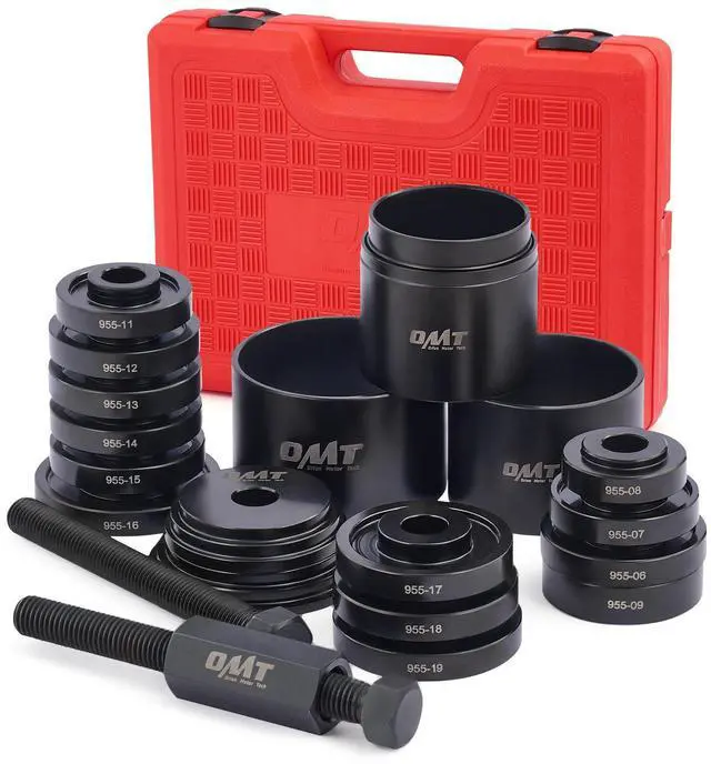 Main image of Wheel Bearing Press Kit for Front Wheel Drive Bearing Removal & Installation, 24pc Wheel Bearing Puller Tool Set with Sliding Screws Universal Bushings Sleeves Storage Case