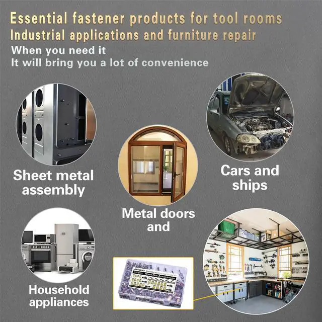 Alt view image 6 of 6 - Pressure Rivet Nut Tool Kit, 430Pcs Metric Rivet Nut Combination (M8/M6/M5/M4/M3), Suitable for Furniture, Decoration, Automotive, Marine and Industrial Applications