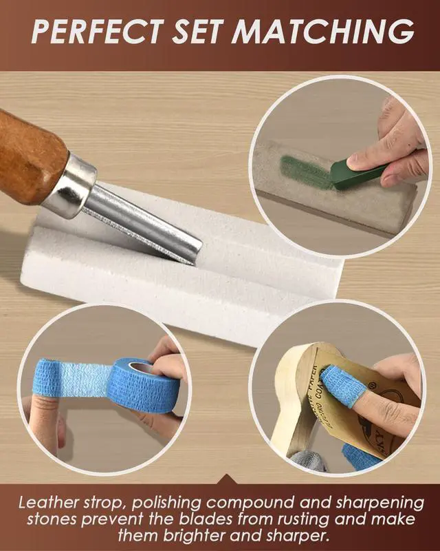 Alt view image 3 of 7 - Wood Carving Kit Whittling Kit: Deluxe Wood Carving Tools Knife Set with Leather Case - Woodworking Hobby Kit for Beginners Adults Kids - DIY Art Craft Gift for Men Teens