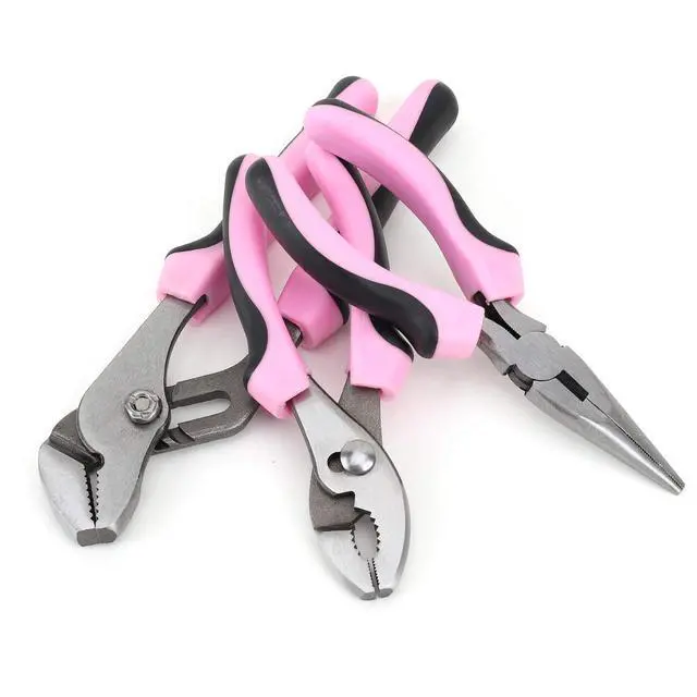 Alt view image 4 of 7 - 267-Piece Pink Tool Set, Home Repairing Tool Kit with 13-Inch Wide Mouth Open Bag, Mechanics Hand Tool Kit for DIY, Home Maintenance