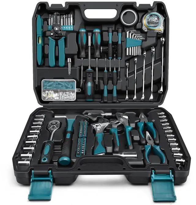 Main image of Home Tool Kit 281-PCs - Portable Complete Basic Repair General Hand Tool Sets for Men Women - Full Tool Set with Socket Wrench Set & Screwdriver Set & Metric Hex Key & Pliers & Tool Box Case