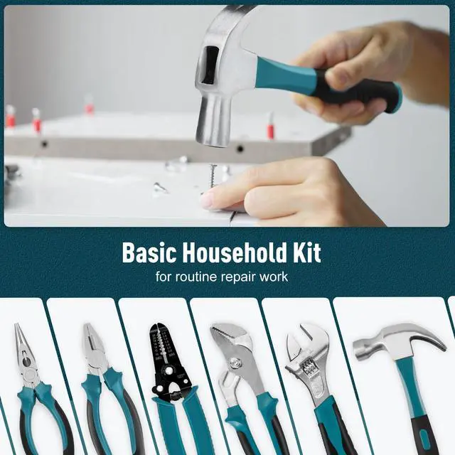 Alt view image 3 of 7 - Home Tool Kit 281-PCs - Portable Complete Basic Repair General Hand Tool Sets for Men Women - Full Tool Set with Socket Wrench Set & Screwdriver Set & Metric Hex Key & Pliers & Tool Box Case