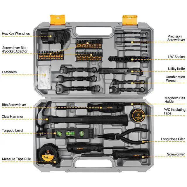 Alt view image 2 of 6 - Tool Kit Set Box Home Repair Tools Basic Hand Toolbox Sets 148Piece