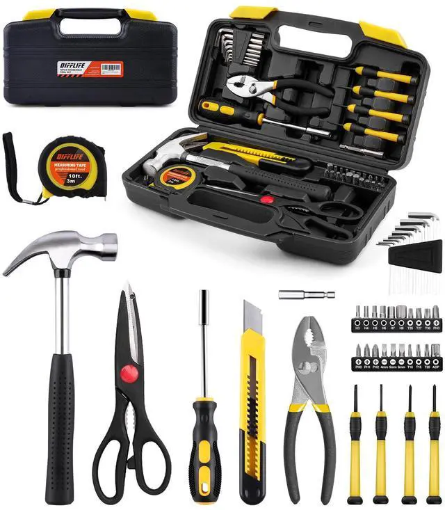 Main image of 40-Piece Tool Set - General Household Hand Tool Kit with Plastic Toolbox Storage Case