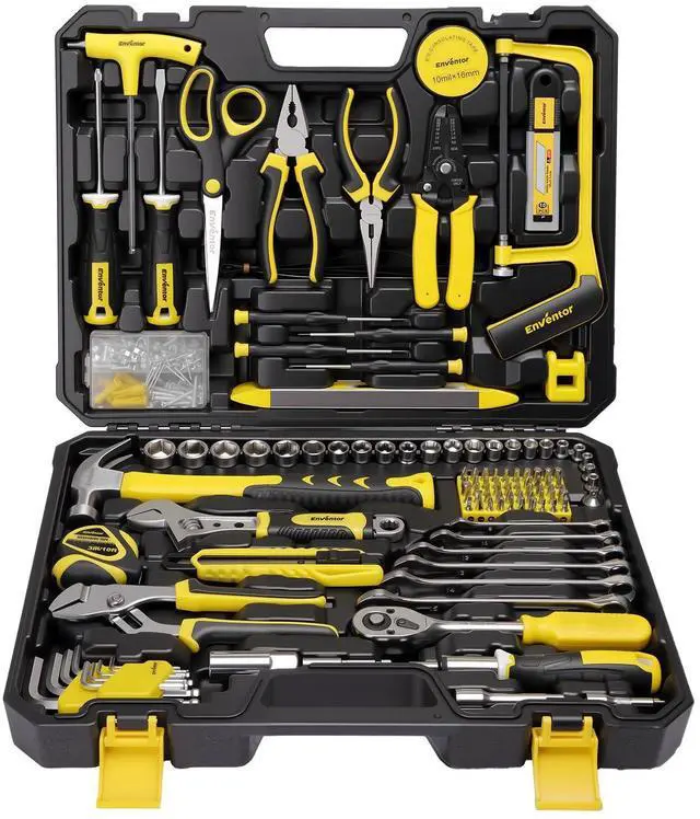 Main image of Home Tool Kit, 220 Piece Hand Tool Kit with Toolbox Storage Case, Basic Household Auto Repair Tool Set for Home Repairs Men Women DIY, Auto Maintenance, General Use, Household Repair Tools