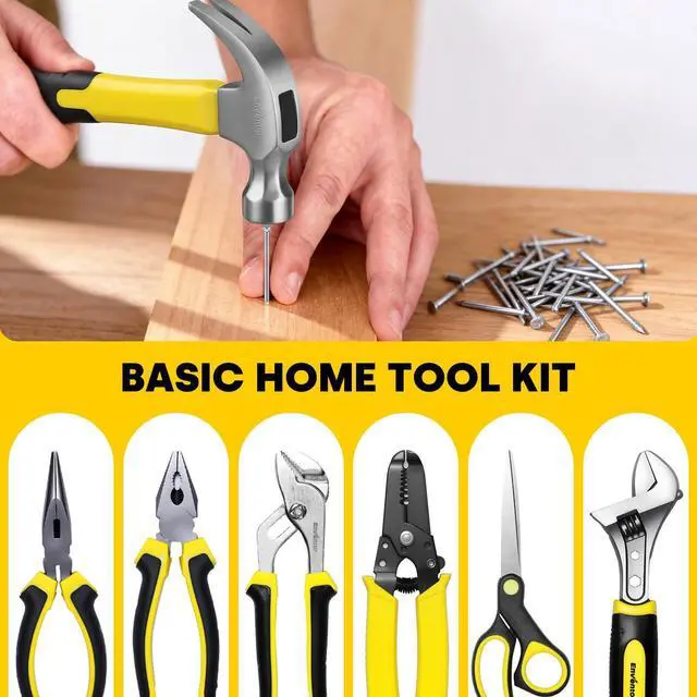 Alt view image 3 of 7 - Home Tool Kit, 220 Piece Hand Tool Kit with Toolbox Storage Case, Basic Household Auto Repair Tool Set for Home Repairs Men Women DIY, Auto Maintenance, General Use, Household Repair Tools