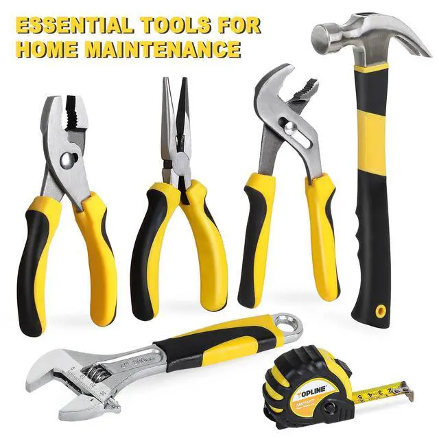Alt view image 3 of 6 - 390-Piece Hand Tool Kits for Home, 14-Inch Wide Mouth Tool Bag with Tools Included, Home Tool Set for Men, General Maintenance, Daily Use