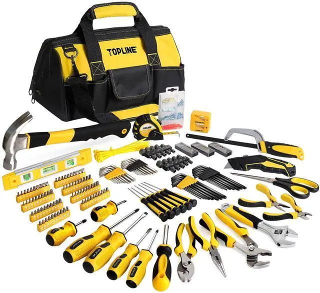 Main image of 390-Piece Hand Tool Kits for Home, 14-Inch Wide Mouth Tool Bag with Tools Included, Home Tool Set for Men, General Maintenance, Daily Use