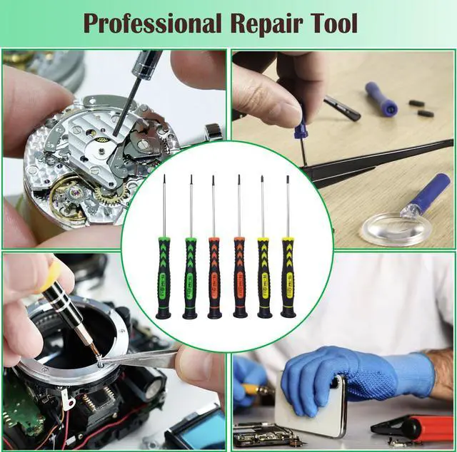 Alt view image 5 of 6 - Screwdriver SET OF 6 - Magnetic Flathead and Phillips With NON-SKID Handle in Different SIZES / COLORS - Professional Repair Tool Kit For Electronics/ iPhone/ PC/ Jewelry/ Watch/ Eyeglass
