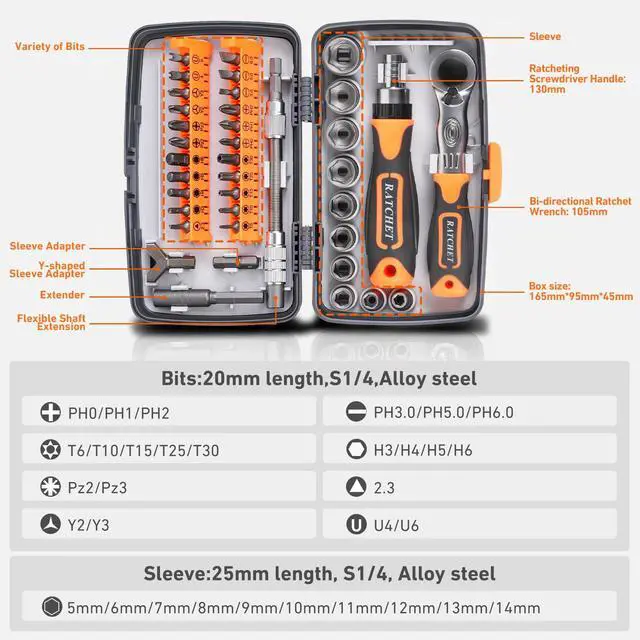 Alt view image 2 of 7 - Ratcheting Screwdriver Set: 38-in-1 Ratchet Screwdriver Tools Versatile Magnetic Tools for Mechanics and DIY Enthusiasts (2880B)