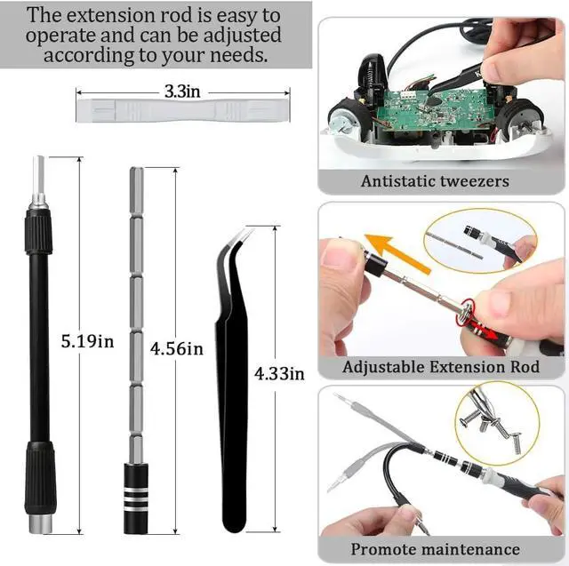 Alt view image 6 of 7 - Precision Screwdriver Set 138 in 1 Small Magnetic Screwdriver Set with Case, Electronic Repair Tool Kit for Computer, Laptop, iPhone, Cellphone Macbook, PC, PS5, Watch Camera Electronic