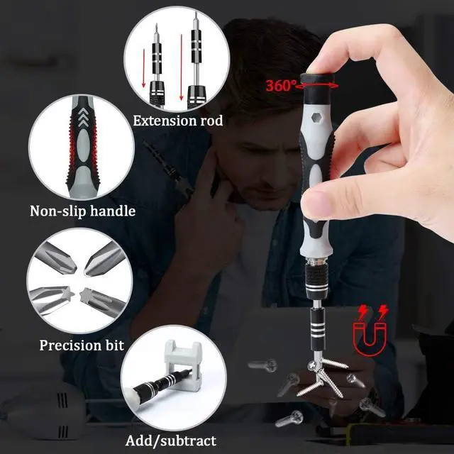 Alt view image 5 of 7 - Precision Screwdriver Set 138 in 1 Small Magnetic Screwdriver Set with Case, Electronic Repair Tool Kit for Computer, Laptop, iPhone, Cellphone Macbook, PC, PS5, Watch Camera Electronic