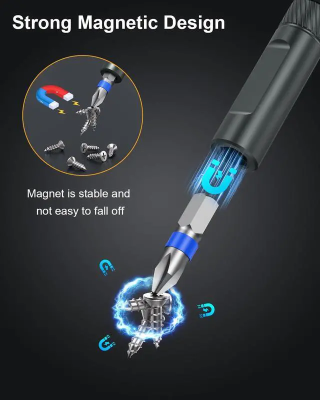 Alt view image 6 of 7 - Magnetic Screwdriver Set, Portable Mini Flexible Combination Ratchet Screwdriver Set with T Handle, S2 Steel Bits, Repair Tool Kit for Furniture Assembly, Bicycles, Computer, DIY
