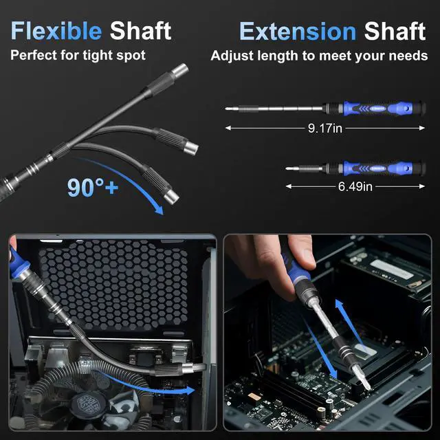 Alt view image 4 of 7 - Electronics Precision Screwdriver Sets 142-Piece with 120 Bits Magnetic Repair Tool Kit for iPhone, MacBook, Computer, Laptop, PC, Tablet, PS4, Xbox, Nintendo, Game Console