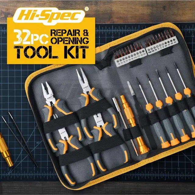 Alt view image 3 of 7 - 32pc Electronics Repair & Opening Tool Kit Set for Laptops, Phones, Devices, Computer & Gaming Accessories. Precision Small Screwdrivers with Pentalobe Bits for iPhones & MacBooks