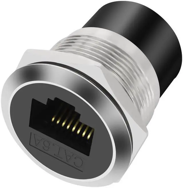 Main image of RJ45 CAT6A Panel Mount Adapter Threaded Fixed Mount Coupler Ethernet Female-to-Female Coupler Pass-Through Connector Cat6A/CAT6/CAT5E 8P8C Network Socket LAN