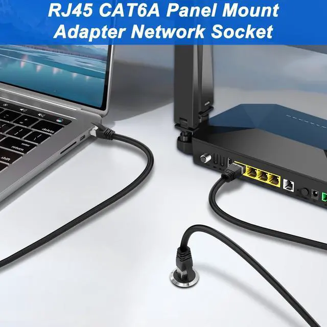 Alt view image 5 of 7 - RJ45 CAT6A Panel Mount Adapter Threaded Fixed Mount Coupler Ethernet Female-to-Female Coupler Pass-Through Connector Cat6A/CAT6/CAT5E 8P8C Network Socket LAN