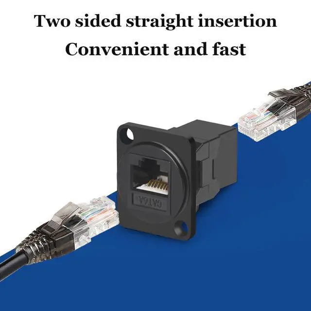 Alt view image 2 of 7 - 10PCS D-Type CAT6A Panel Mount Connector, RJ45 Pass-Through Connector Female to Female, RJ45 Ethernet LAN Network Coupler for CAT6a/CAT6/CAT5E/CAT5
