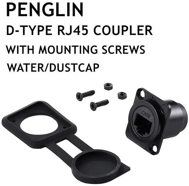 Alt view image 2 of 7 - 10PCS D-Type RJ45 Coupler, Shielded RJ45 Panel Mount Connector, CAT6/CAT5E/CAT5 Female to Female LAN Network Bulkhead Pass Through Socket