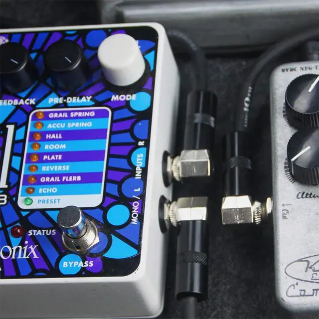 Alt view image 6 of 7 - 18 Inch 2 Pack Guitar Patch Cable 45 CM Performance Guitar Effect Pedal Cables Straight to Angled