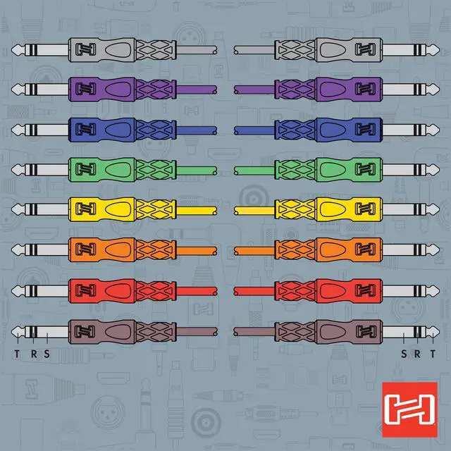 Alt view image 5 of 6 - CSS-890 1/4-inch TRS Male to 1/4-inch TRS Male Patch Cable 8-Pack - 3 Foot