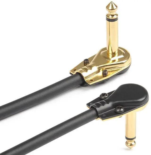 Alt view image 4 of 7 - 6 Pack 6 Inch Guitar Patch Cable Ultra Quiet Instrument Effect Pedal Patch Cords 1/4 inch Right Angle Low Profile Pancake Design