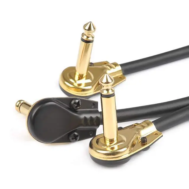 Alt view image 5 of 7 - 6 Pack 6 Inch Guitar Patch Cable Ultra Quiet Instrument Effect Pedal Patch Cords 1/4 inch Right Angle Low Profile Pancake Design