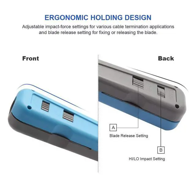Alt view image 5 of 7 - Punch Down Tool with 110/88 Blade & Network Wire Stripper, Multifunction Hook Tool for Telephone Impact Terminal Insertion and cat6a/cat6/cat5e/cat5 Cable