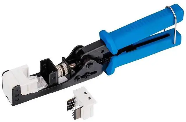 Main image of 45° Angled Keystone Speed Termination Tool, Fast & Easy Time Saver Punch Down, 45-Degree RJ45 Cat5e Cat6 Cat6a Keystone Jack Installation, Ergonomic Grip