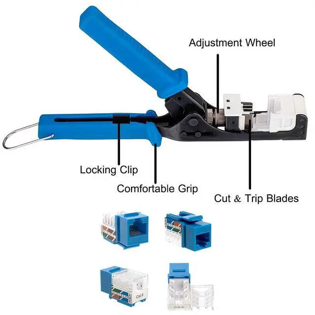 Alt view image 5 of 6 - 45° Angled Keystone Speed Termination Tool, Fast & Easy Time Saver Punch Down, 45-Degree RJ45 Cat5e Cat6 Cat6a Keystone Jack Installation, Ergonomic Grip