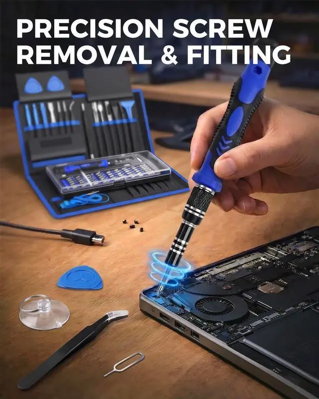 Alt view image 2 of 7 - 80 IN 1 Professional Computer Repair Tool Kit, Precision Screwdriver Set with 56 Bits, Magnetic Screwdriver Set for Laptop, PC, MacBook, Tablet, iPhone, PS4, Electronics, Gamer Tech Gifts for Men