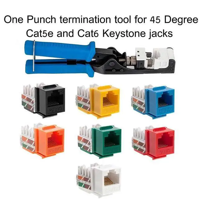 Alt view image 6 of 6 - 45° Angled Keystone Speed Termination Tool, Fast & Easy Time Saver Punch Down, 45-Degree RJ45 Cat5e Cat6 Cat6a Keystone Jack Installation, Ergonomic Grip